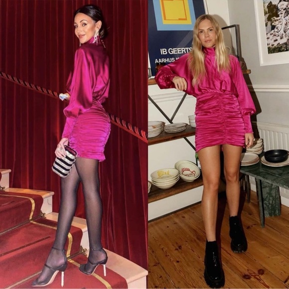 RETROFETE Silk Barbara Mini Dress in Orchid Pink size XS NEW $695 - Picture 8 of 16